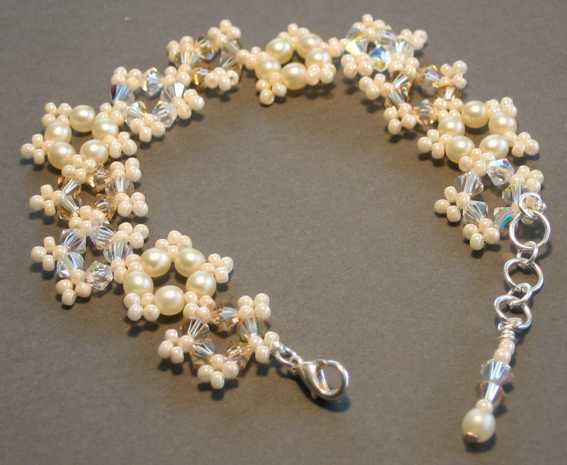 Snowflake Bracelet with Pearls